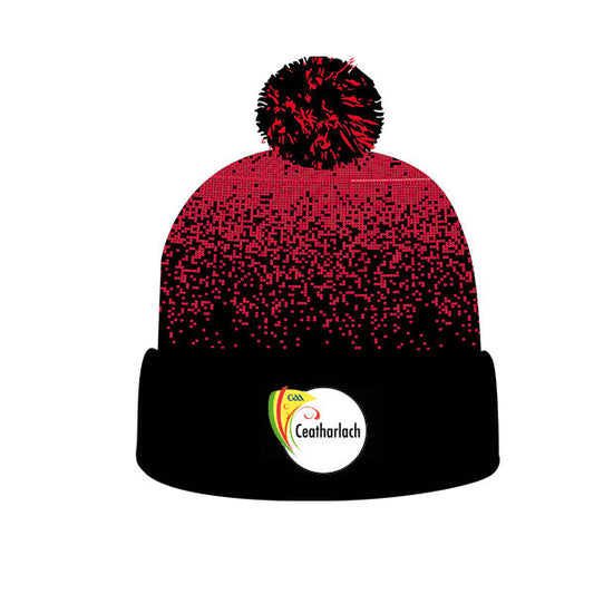 Mc Keever Eire Og GAA Carlow Core 22 Bobble Hat - Adult - Black/Red