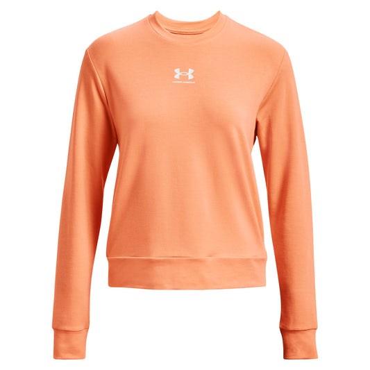 Under Armour Rival Terry Crew Sweatshirt - Womens - Mellow Orange/White