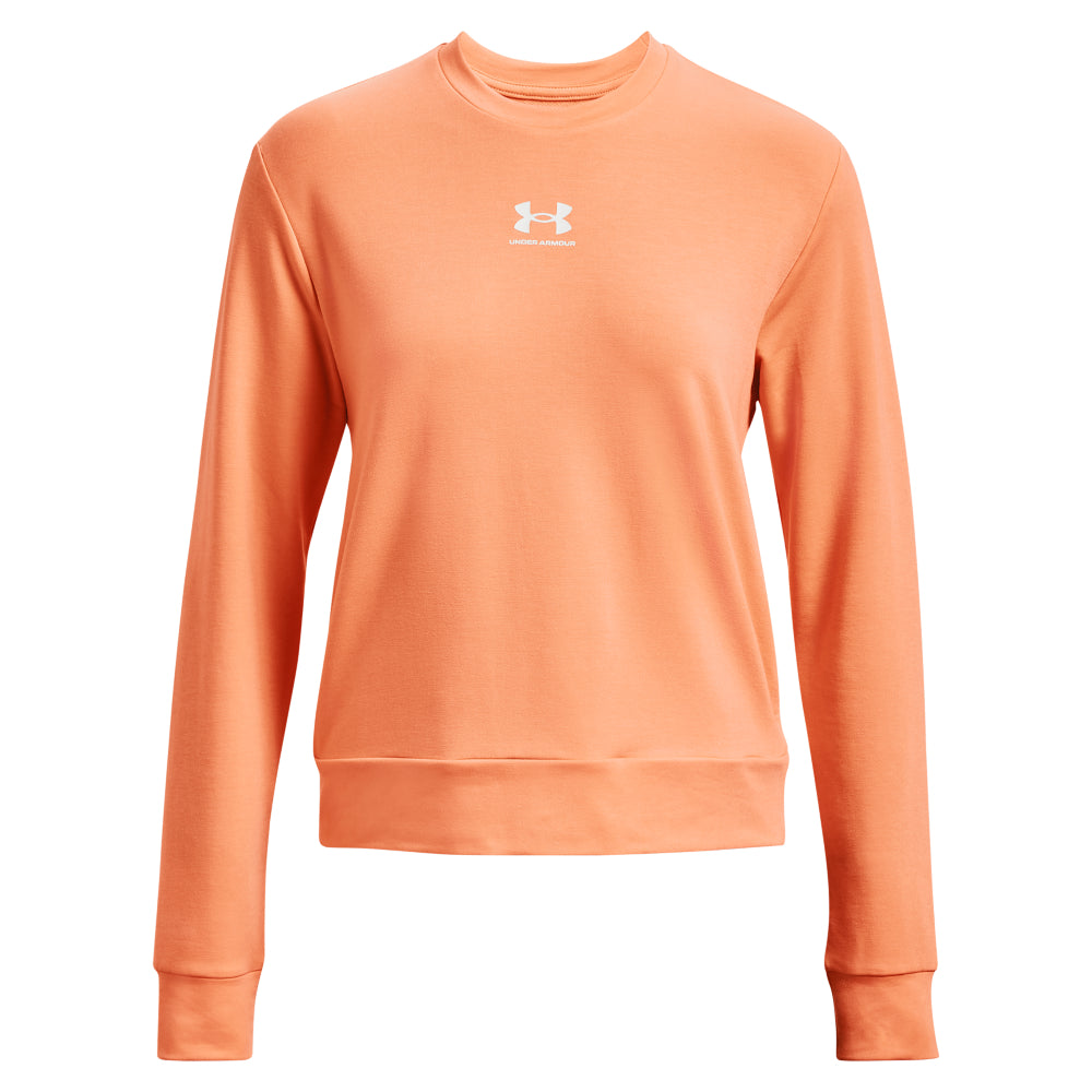 Under Armour Rival Terry Crew Sweatshirt - Womens - Mellow Orange/White
