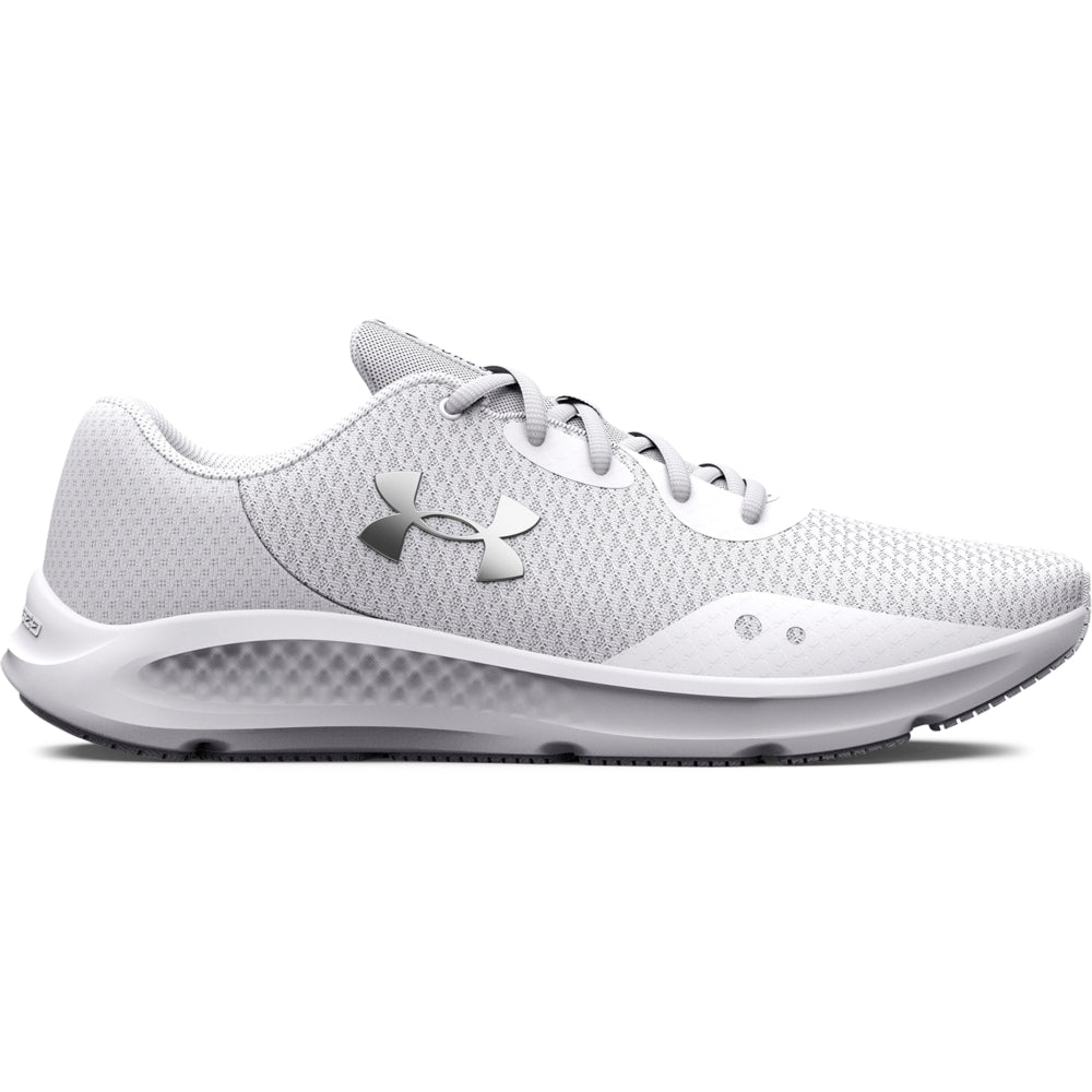 Under Armour Charged Pursuit 3 Running Shoes - Mens - White/Metallic Silver