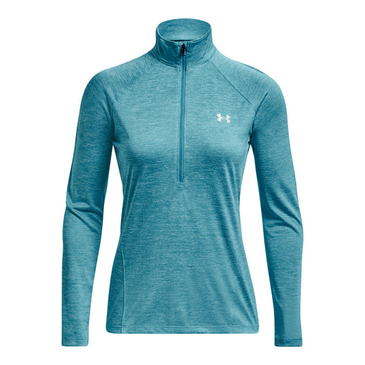 Under Armour Tech 1/2 Zip Training Top - Womens - Glacier Blue/White/Metallic Silver