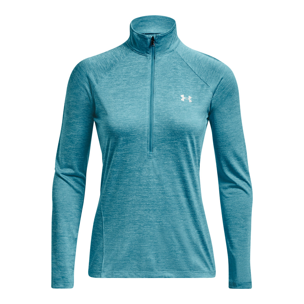 Under Armour Tech 1/2 Zip Training Top - Womens - Glacier Blue/White/Metallic Silver
