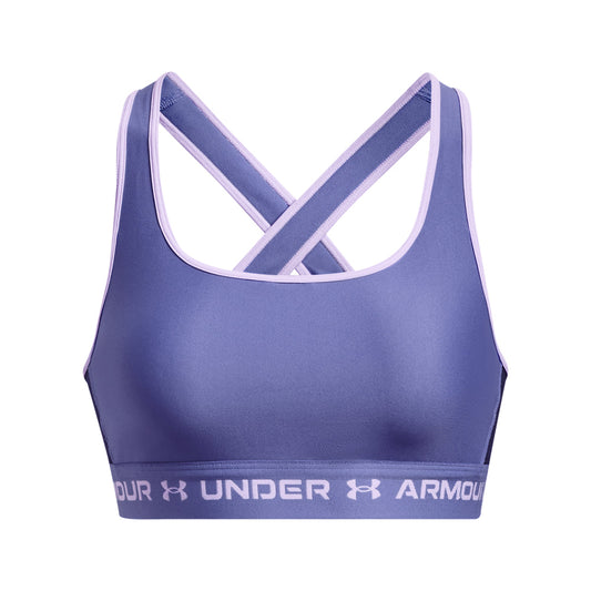 Under Armour Armour Mid Crossback Sports Bra - Womens - Sonar Blue/Baja Blue