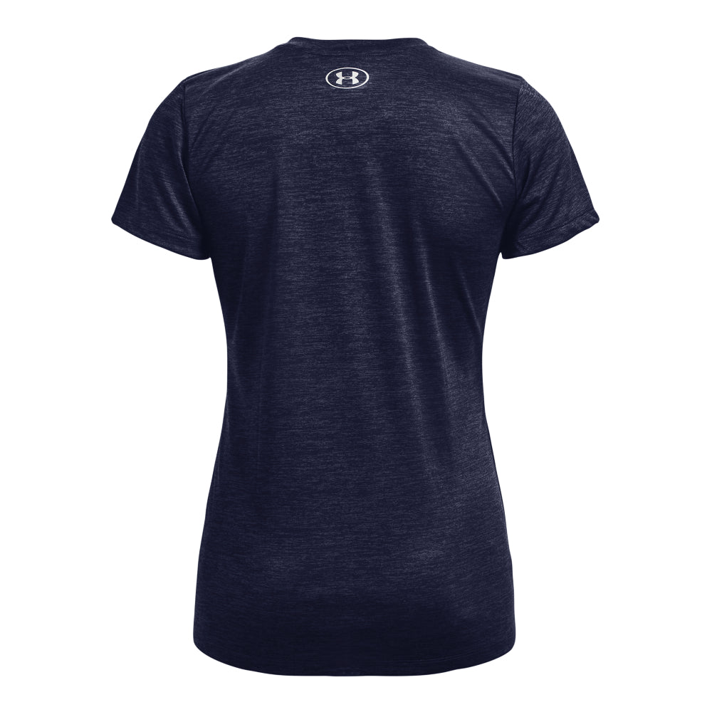 Under Armour Tech Twist V Neck Training Tee - Womens - Midnight Navy/Cadet/Metallic Silver
