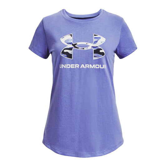Under Armour Sportstyle Graphic Short Sleeve Tee - Girls - Baja Blue/White
