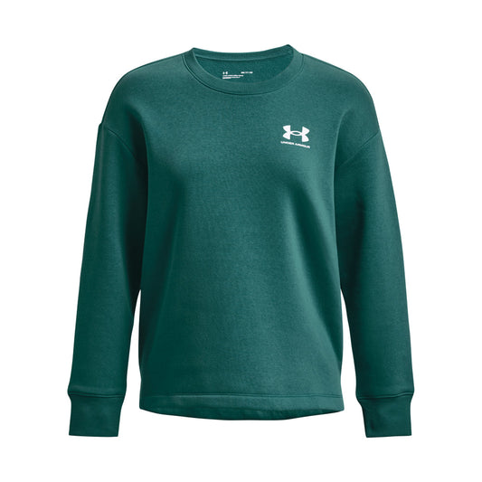 Under Armour Rival Fleece Oversize Crew Sweatshirt - Womens - Coastal Teal/White