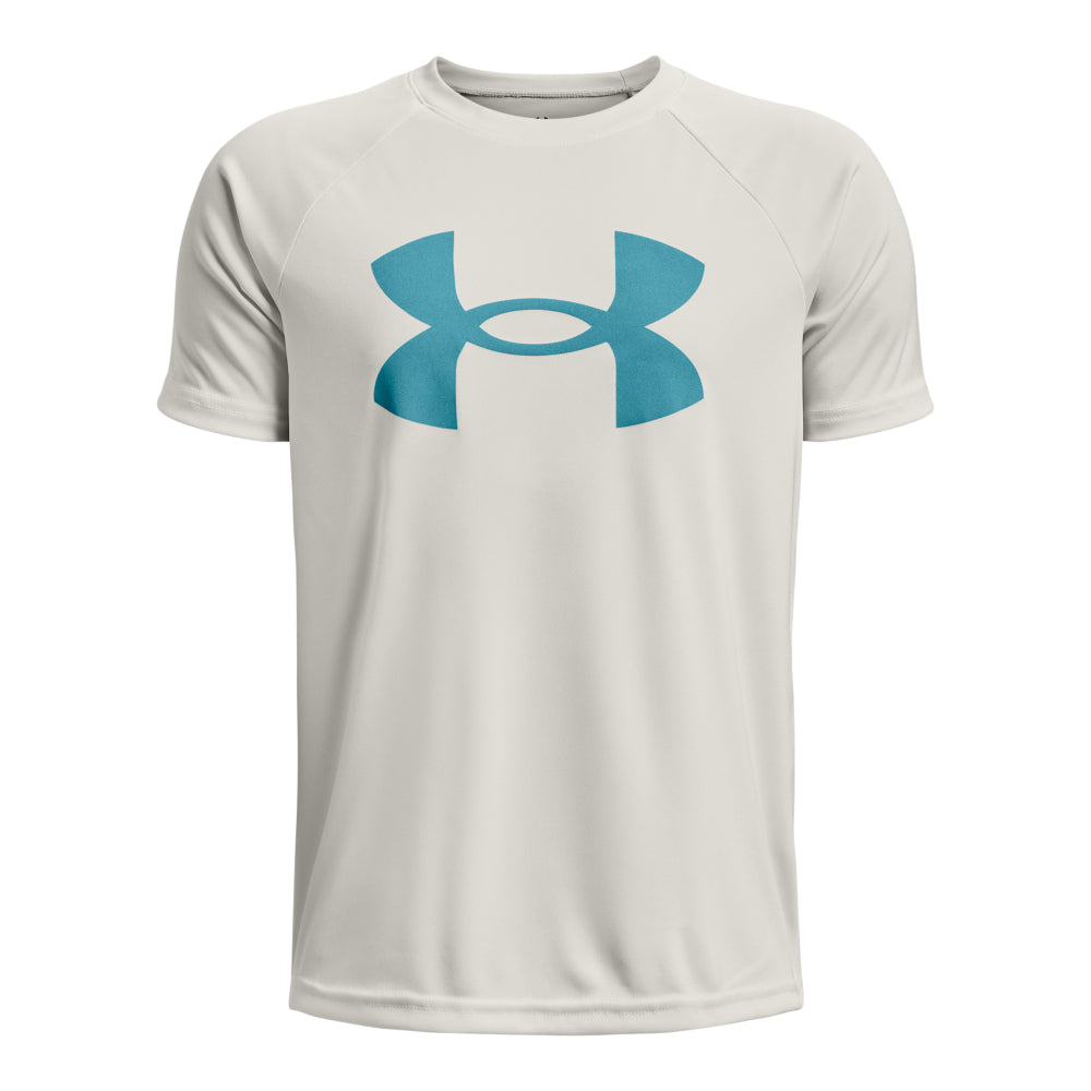 Under Armour Tech Big Logo Short Sleeve Tee - Boys - Grey Mist/Glacier Blue