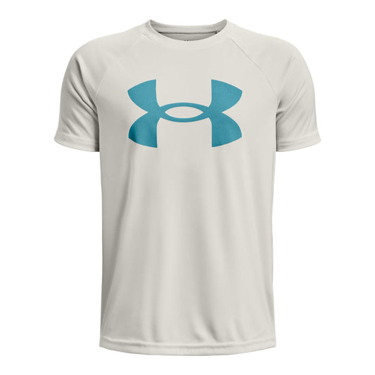 Under Armour Tech Big Logo Short Sleeve Tee - Boys - Grey Mist/Glacier Blue