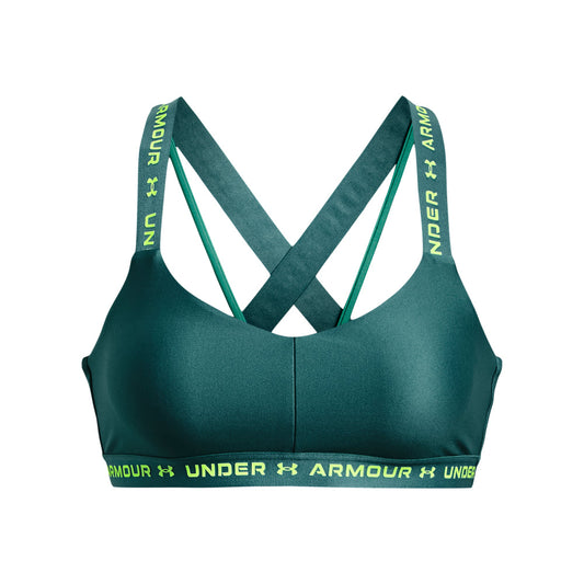 Under Armour Crossback Low Sports Bra - Womens - Coastal Teal/Lime Surge