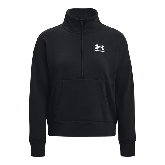Under Armour Rival Fleece 1/2 Zip Top - Womens - Black/White