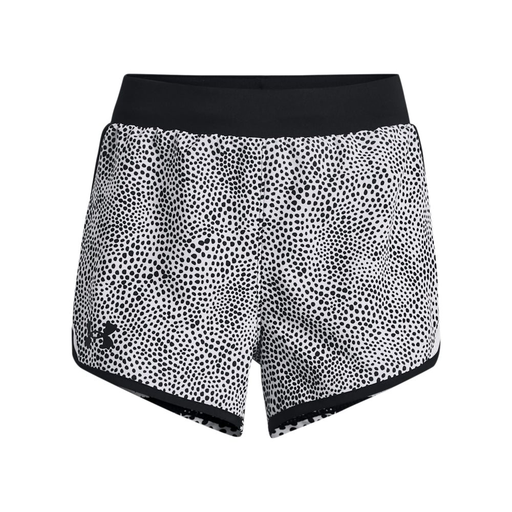 Under Armour Fly By Printed Shorts - Girls - Black/White/Black