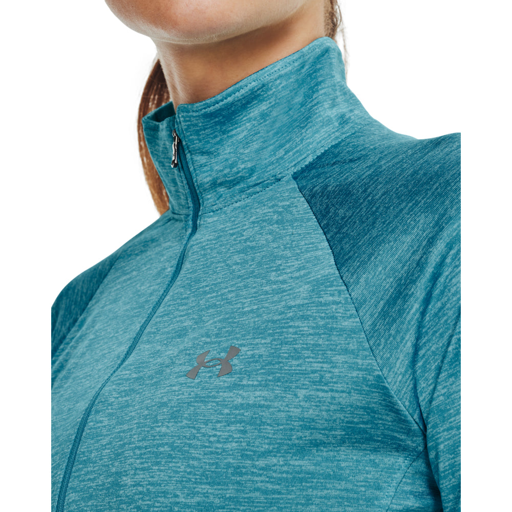 Under Armour Tech 1/2 Zip Training Top - Womens - Glacier Blue/White/Metallic Silver
